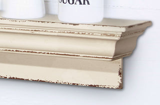 24 in White Distressed Wall Shelf