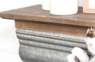 LARGE Galvanized Metal and Wood Shelf