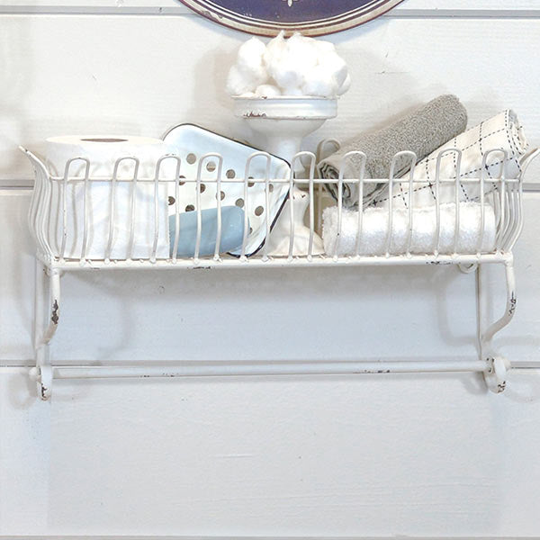 New CREAM Shabby Chic French Vintage RETRO Metal Wire 3 Shelf Kitchen Storage Wall Rack Hooks New CREAM Shabby Chic French Vintage RETRO Metal Wire 3 Shelf Kitchen Storage Wall Rack Hooks