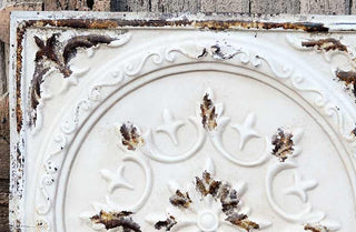 Ornate Distressed Square Ceiling Plate