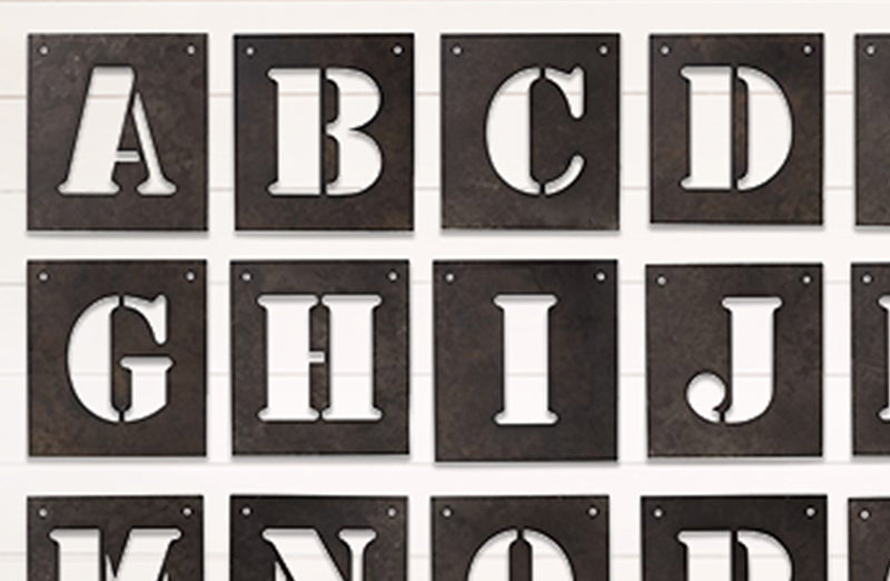 Large Block Steel Letters Metal Letter Stencils | Large Metal Letter Stencils - Decor Steals