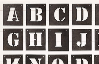 LARGE Metal Letter Stencils  Set of 30
