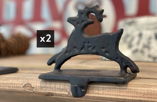 Cast Iron Stocking Hook Set of 2, Pick Your Style