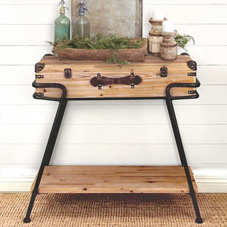 Wood Storage Accent Table