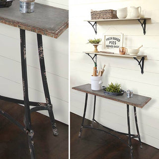 Galvanized Metal Console Table