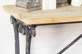 Ornate Wood and Metal Console Table