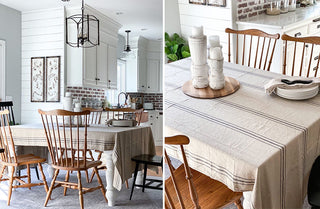 *HUGE* French Stripe Linen Table Cloth