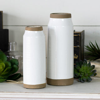 Tall Ceramic Vases  Set of Two