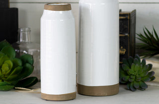 Tall Ceramic Vases  Set of Two