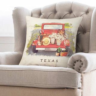 Texas Red Truck Pillow Cover