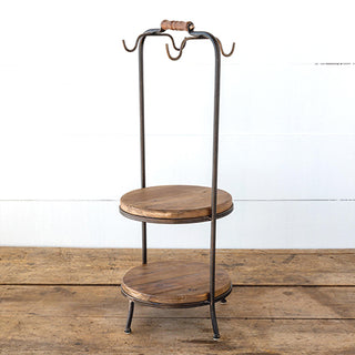 Rustic Two Tiered Wooden Kitchen Stand