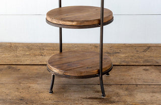 Rustic Two Tiered Wooden Kitchen Stand