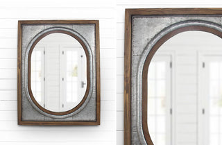*HUGE* Tin Framed Oval Wall Mirror