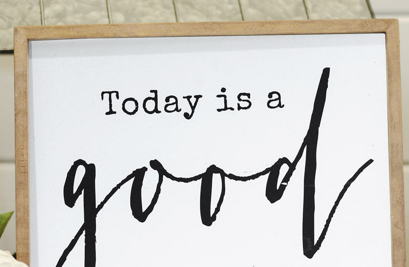 Distressed Wooden Good Day Sign | Cozy Farmhouse - Decor Steals