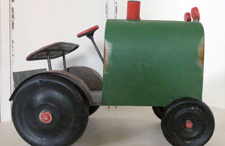 Red and Green Metal Tractor Decor
