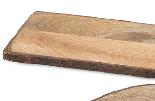 Wood Bark Cheese Trays  Set Of 2