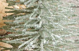 Snowy Tabletop Bristle Christmas Trees  Set of 2