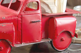 Antiqued Red Metal Truck