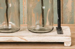 Vase Holder with 2 Glass Bottles