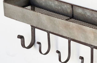 Industrial Wall Storage Rack with Hooks