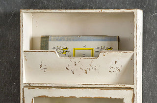 Chippy White Cabinet with Hooks