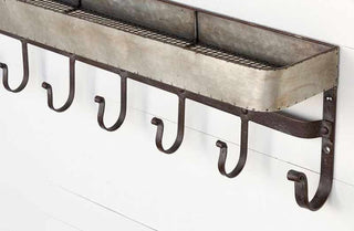 Industrial Wall Storage Rack with Hooks