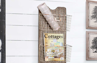 Wall Organizer with Storage Baskets and Hooks