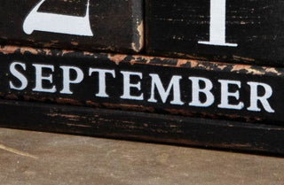 Distressed Wooden Block Perpetual Calendar