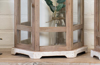 Cottage Wooden Floor Lanterns  Set of 2