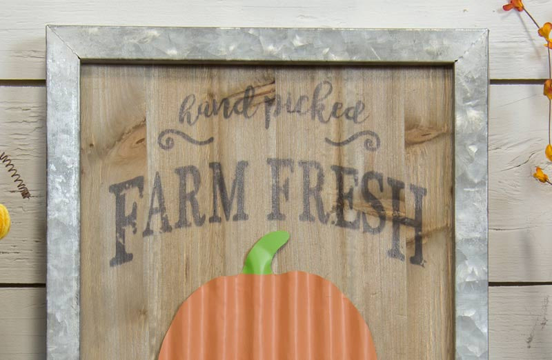 Metal Framed Handpicked Pumpkin Sign - Fall Farmhouse - Decor Steals