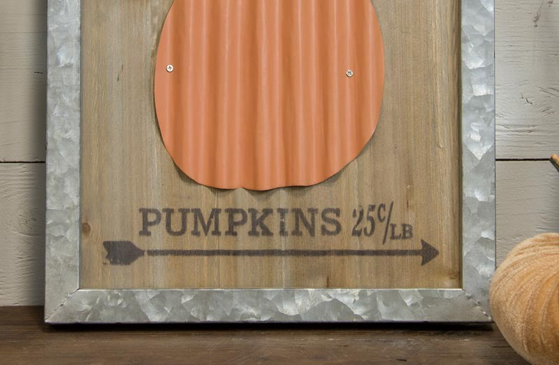Metal Framed Handpicked Pumpkin Sign - Fall Farmhouse - Decor Steals