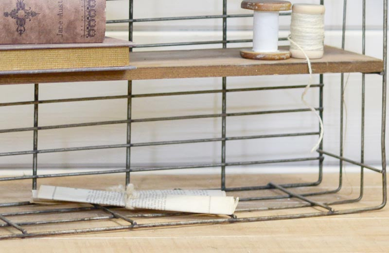 Metal Wire Rack Metal Wire and Wood Rack Vintage Metal Wire and Wood ...