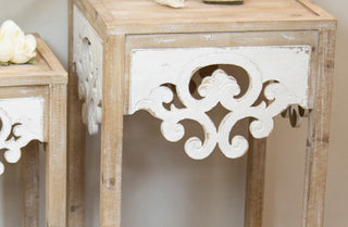 Ornate Detailed Side Tables  Set of 2