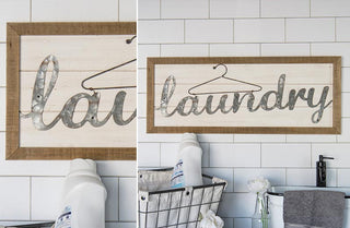 Wooden Framed Laundry Sign