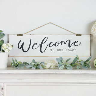 Shiplap Inspired Hanging Welcome Sign