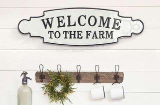 Welcome To The Farm HUGE Enamel Sign
