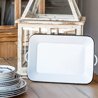 Enamelware Rectangle Serving Tray