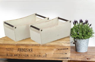 2 Piece Distressed Wood Crates