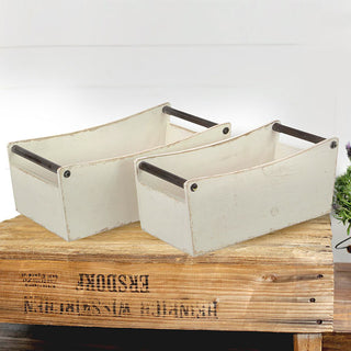 2 Piece Distressed Wood Crates