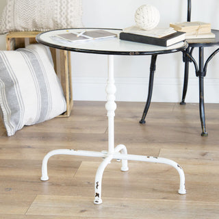 Oval Distressed Enamel Side Table