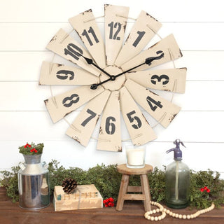 Metal Windmill Wall Clock
