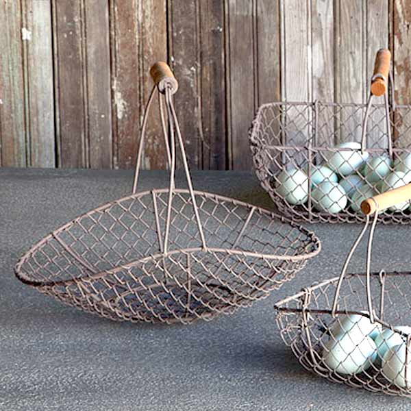 Rustic Wire Egg Basket - Decor Steals