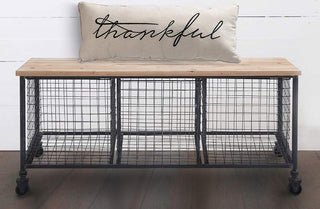 Industrial Storage Bench With 3 Baskets