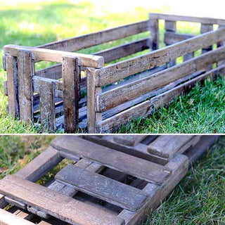 Collapsible Distressed Wooden Floor Crate
