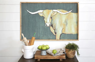 Artistic Cow Framed Canvas