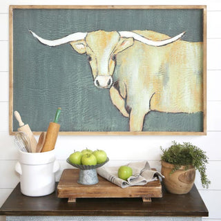 Artistic Cow Framed Canvas