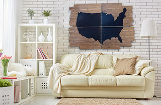 *GIGANTIC* Four Piece Wood and Chalkboard Map Wall Decor