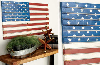 Wooden Paneled American Flag