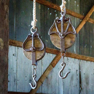 Wooden Pulley Display Hooks  Set of 3