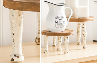 Distressed Wood Risers  Set of 2